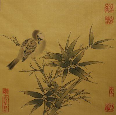 临竹雀图 2014 26×26cm