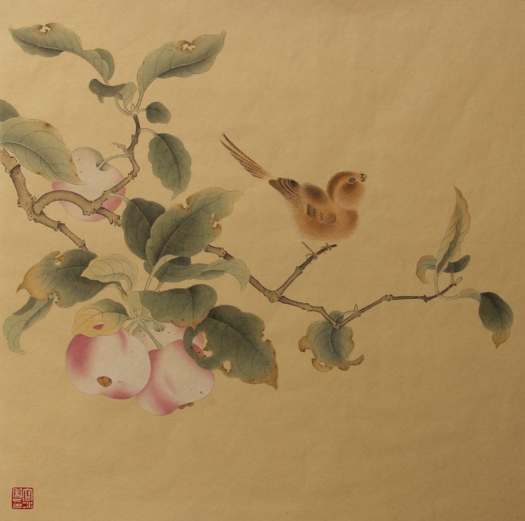 临果熟来禽图 2014 26×26cm副本