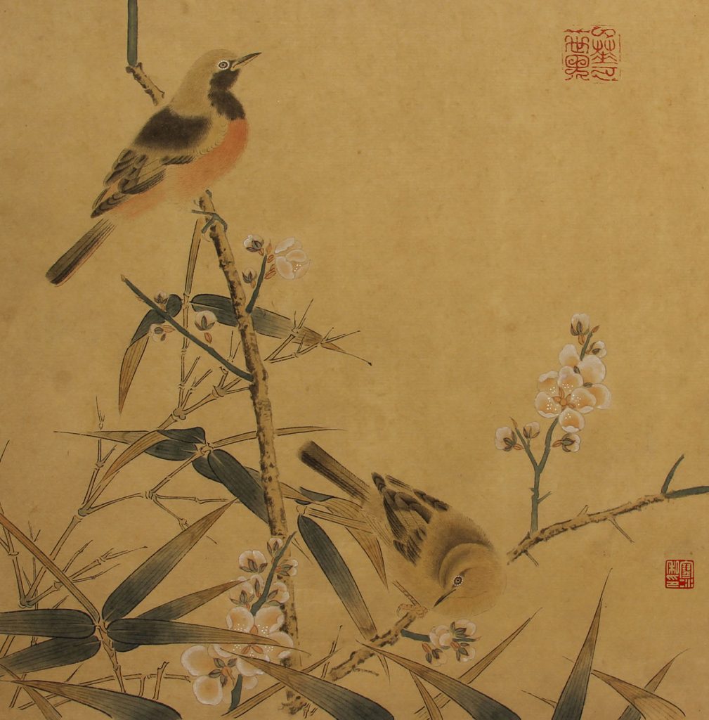 临梅竹双雀图 2014 26×26cm