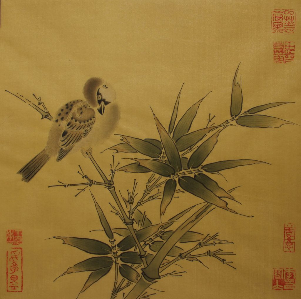 临竹雀图 2014 26×26cm